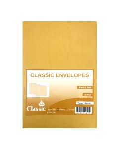 Classic,Brown Envelope, A4, Self Seal, 50pcs per packet