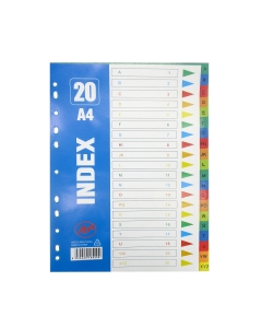 File Divider, 20 A-Z, Coloured, A4