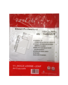 Punched hole Clear Pockets, A4 size, 1pckt ( 100 pcs )