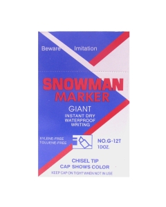 Snowman Permanent Marker, Chisel Tip, Instant Dry 