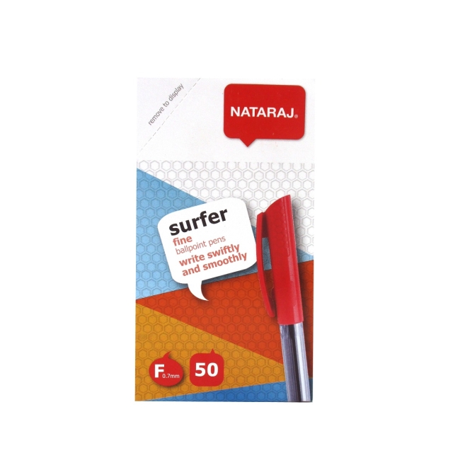 Nataraj, Fine Ballpoint Pens Box, Red