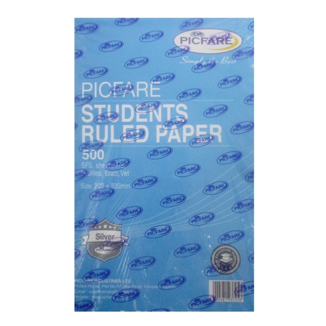 Picfare, White Ruled Paper, 500 Sheets, A4