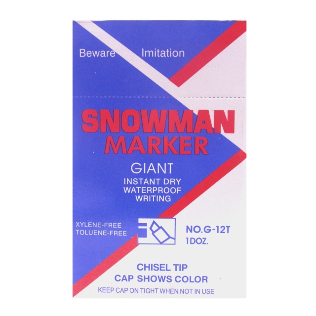 Snowman Permanent Marker, Chisel Tip, Instant Dry 